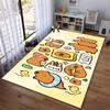Cute Cartoon Brown Bears Pattern Carpet with Yellow Background Suitable for Use As an Anti-slip for Living Room Bedroom Sofas