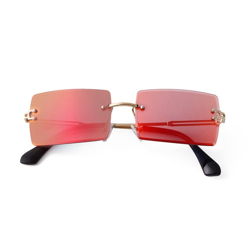 

Fashion Cutted Lens Rimless Sunglasses for Women Men Brand Designer Trendy Rectangle Frameless Sun Glasses Gradual Shades S3468