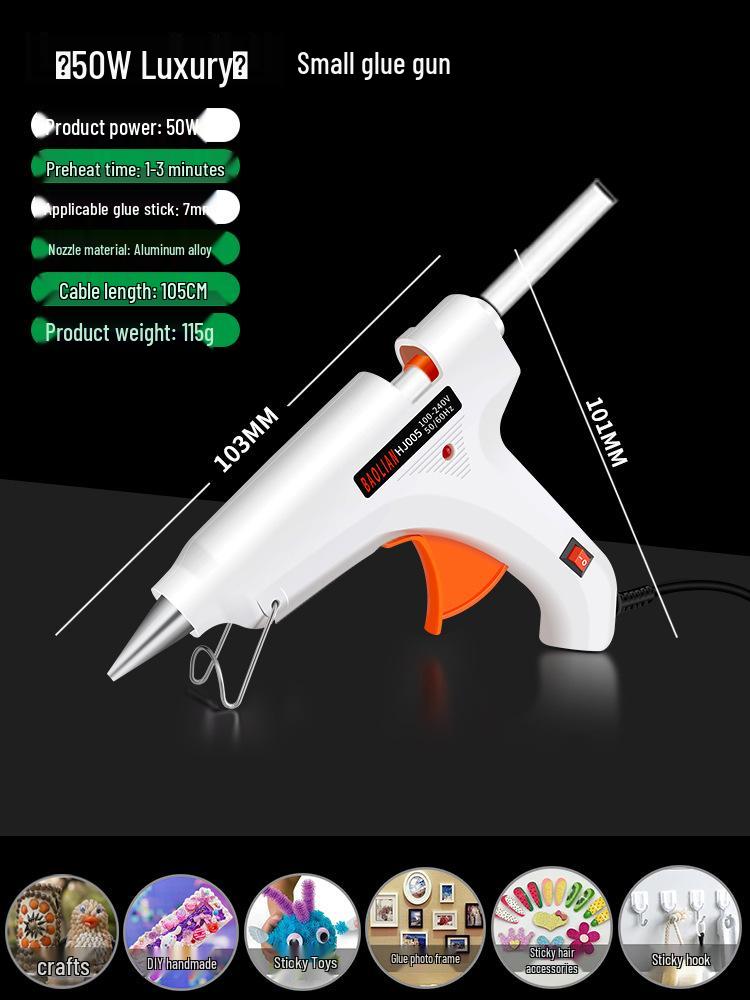 Super Sticky Electric Hot Melt Glue Gun with 7-11mm Sticks - Small Size for Household & Handmade Projects