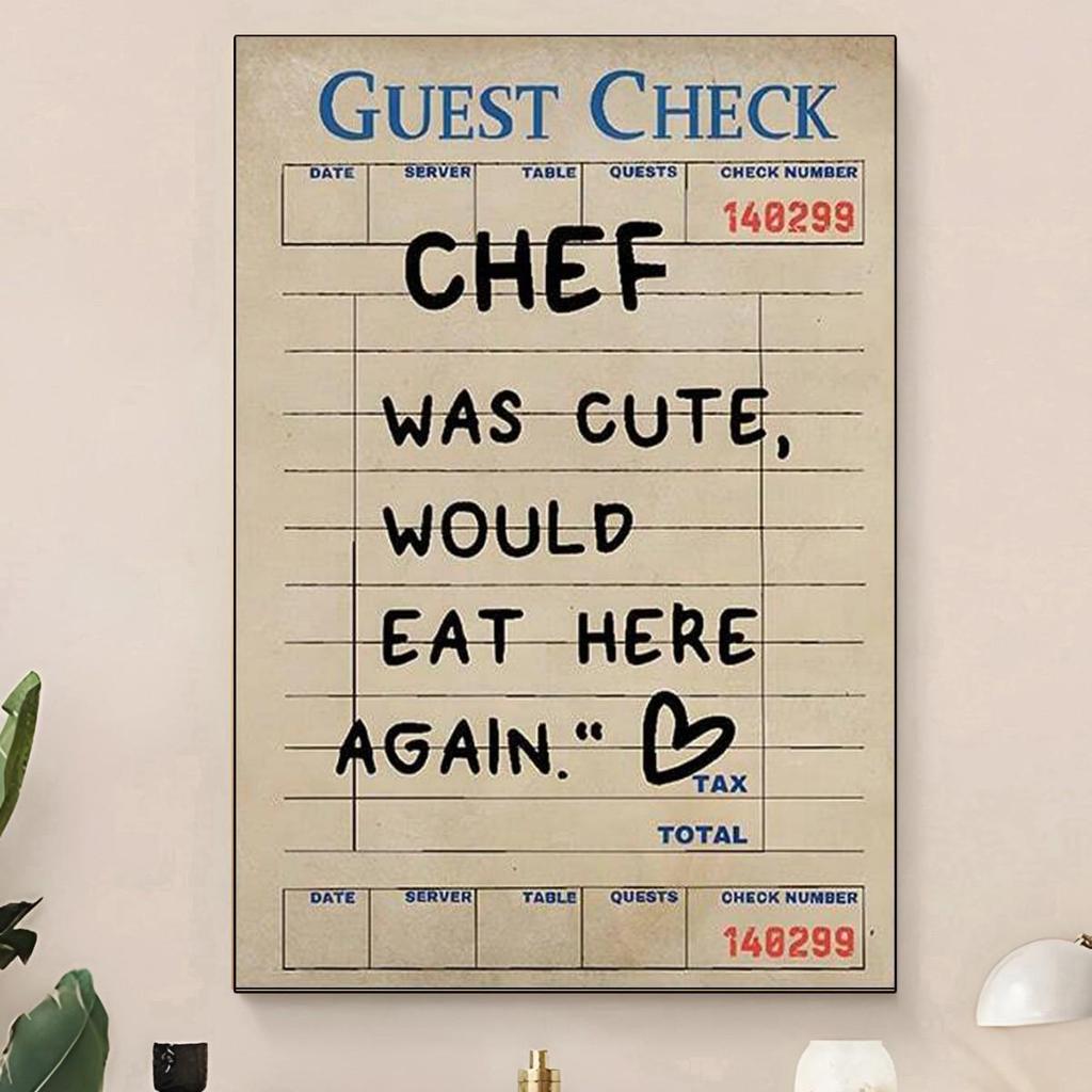 Retro Red Chef Wall Art Print - Canvas Poster for Living Room or Bedroom