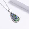 925  Fashion Blue Flower Ladies Pendant Necklace Handmade Enamel Jewelry Wedding Birthday Party Pendant Necklace Women's