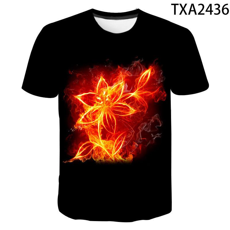 New Men Women Children Summer Flower 3D Print Short Sleeve T Shirt Fashion Casual Harajuku Streetwear Tops Cool Tees