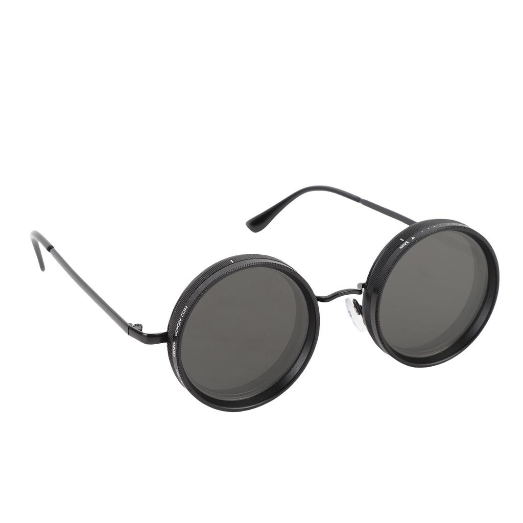 Adjustable Tint Sunglasses Round 49MM Lens Sun Proof Polarized Sunglasses with ND Filter for Men Fishing