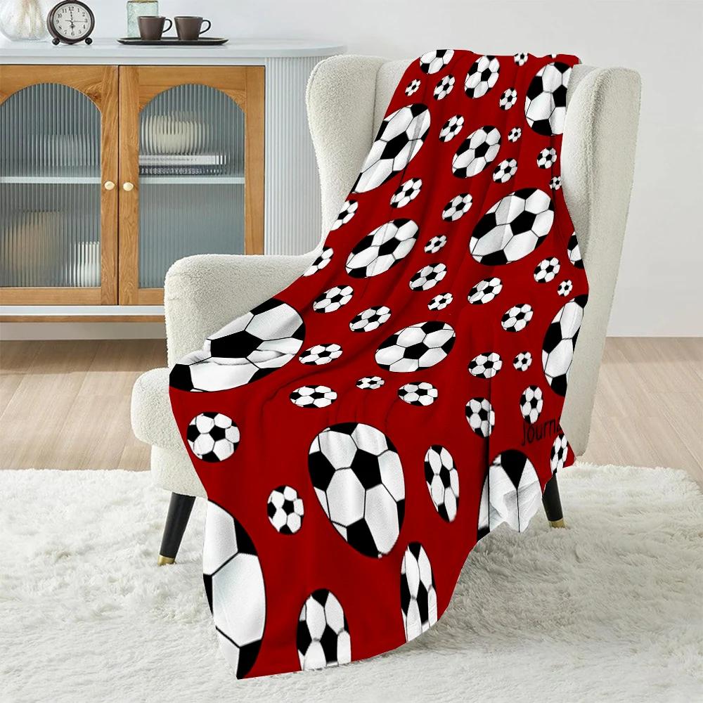 Football Theme Blanket, Soft Throw Blanket for Home Bedroom Bed Sofa Picnic Travel Office Rest Cover Blanket Kids Birthday Gift