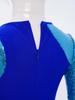 Girls Praise Dance Dress Long Sleeve Round Neck Design with Sparkling Sequins Color Block Asymmetrical Robe