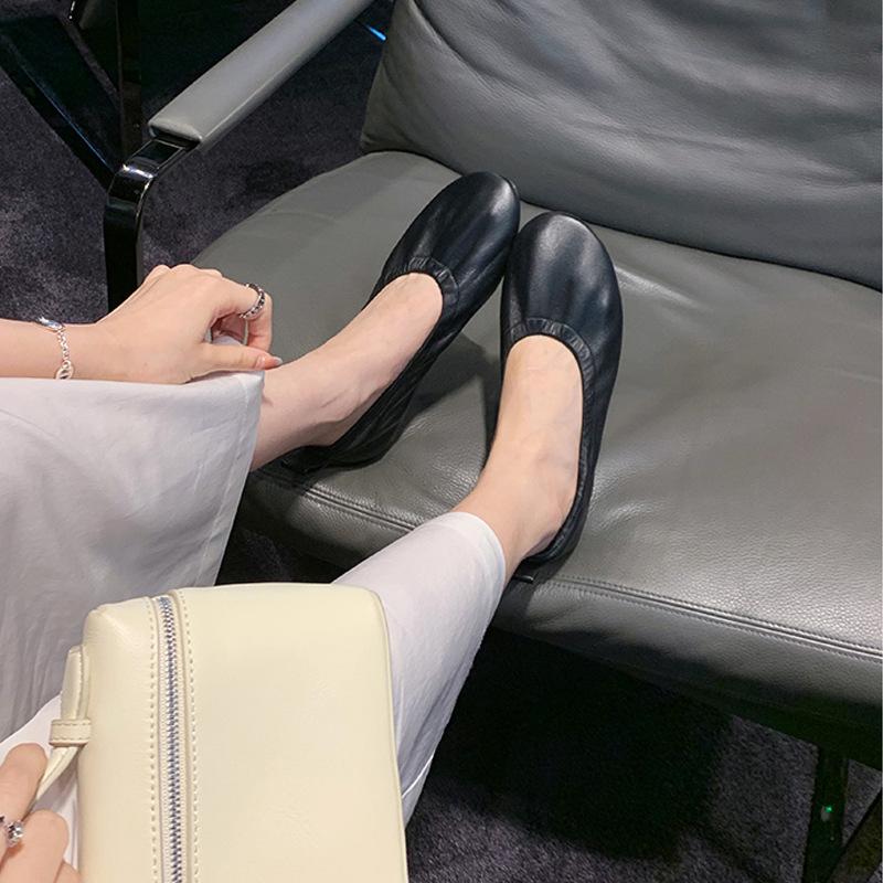 

Grape mother lazy wind round head soft sole grandma shoes one pedal flat single shoes ballet shoes women 40