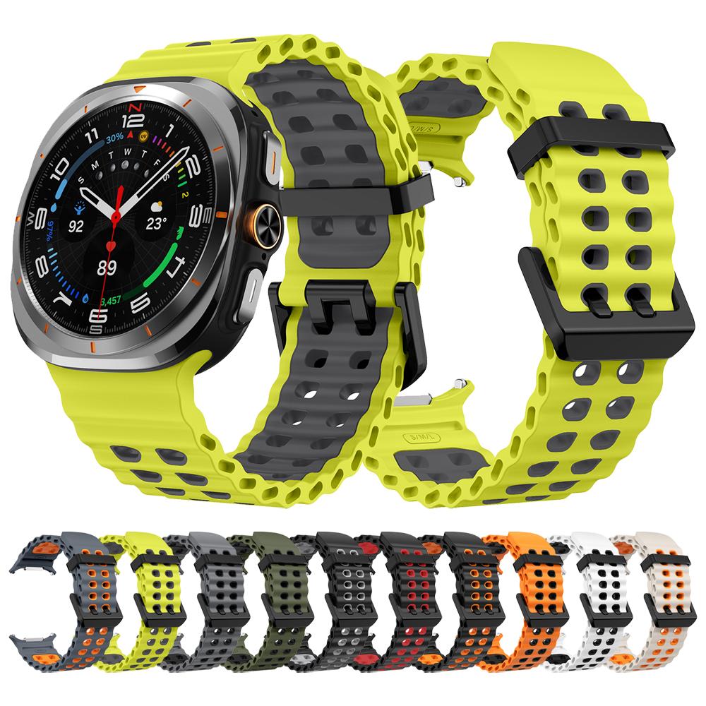 Two-Tone Sports Silicone Strap For Samsung Galaxy Watch Ultra Marine Band Bracelet For GalaxyWatch Ultra 47mm Watchband