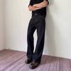 American casual simple minimalist versatile solid color jeans men's loose straight wide legs mopping long pants men's clothing