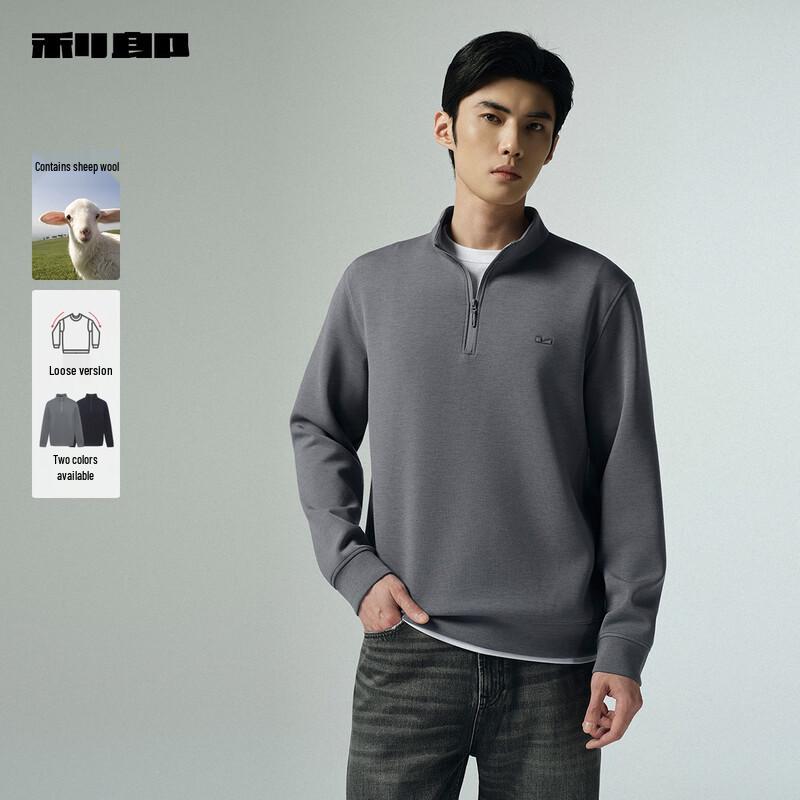 

Lilanz Men s Half-Zip Wool Blend Loose Fit Sweatshirt 3XL 185/100A