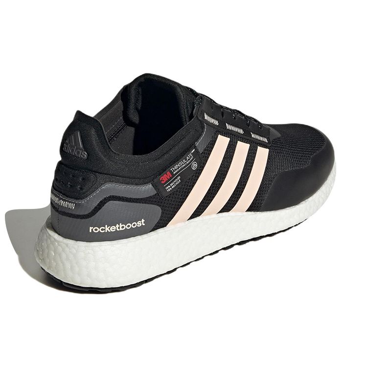 Adidas Rocket Boost Comfortable Fabric Leather Slip Resistant Durable Lightweight Low Top Casual Running Shoes Women sneaker Black Pink HQ7213