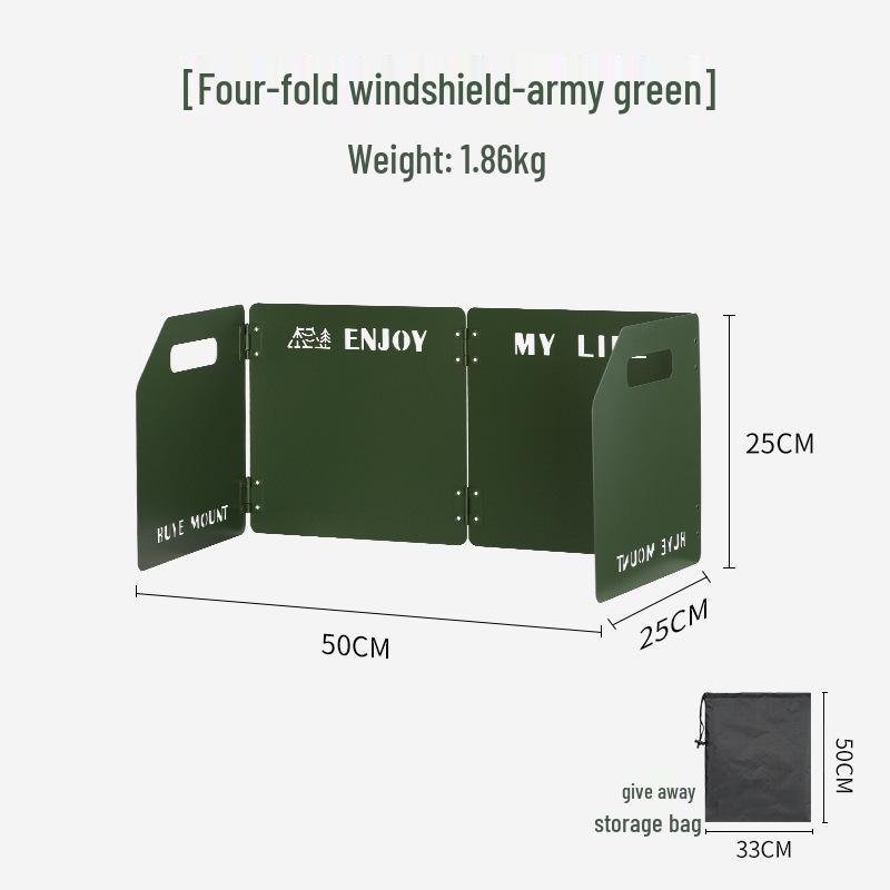 Outdoor Ultra-Light Aluminum Alloy Windshield for Folding Stove - 8/10 Pieces