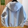 Casual Jacket Women Spring Autumn Hooded Coat Contrast High Quality Overwear Fashion Windbreaker Ladies Outcoat Tops