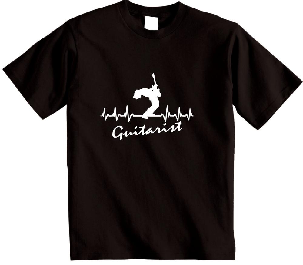 

Guitar t-shirt It s in My HeartBeat Guitarist t shirt guitar player Tshirt L