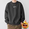 Trendy Men's Japanese Style Printed Hoodie - Casual Spring/Autumn Long Sleeve Loose Fit Round Neck Top
