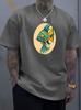 Unisex Crew Neck Tee Cartoon Tropical Fish Graphic Print Short Sleeve Loose Oversized Male Street Casual Breathable Basic Wear Top