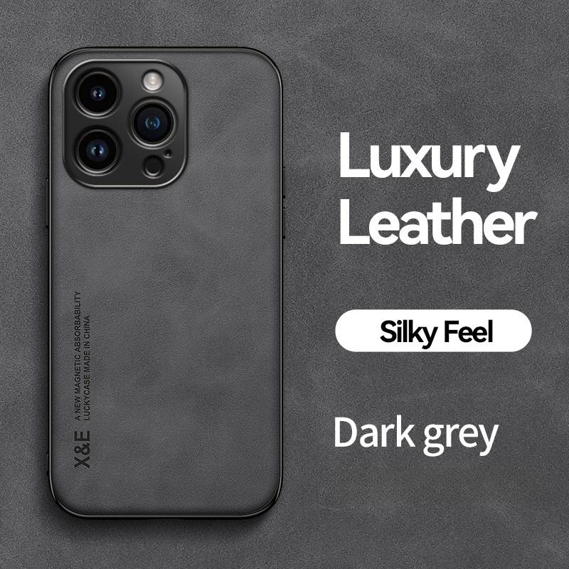 Luxury Magnetic Leather Case For iPhone 16 15 14 13 12 11 Pro Max Mini Plus XR XS X SE 15Pro Shockproof TPU Silicone Back Cover