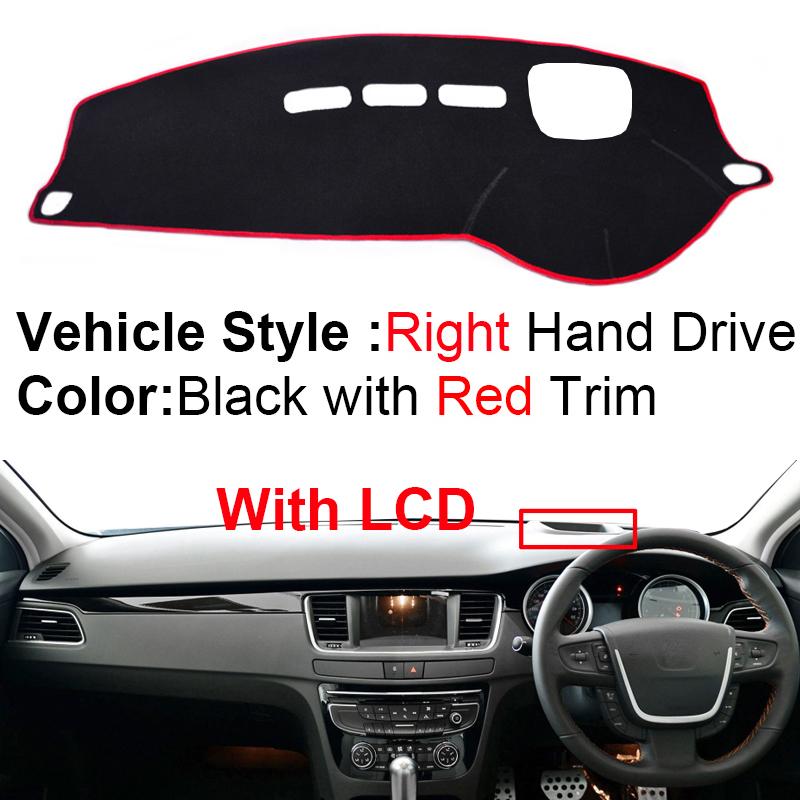 2 Layer Car Dashboard Cover Carpet for Peugeot 508 508sw 508RXH 2010 - 2018 LHD RHD Rug Pad Dashmat Sun Shade Car decoration