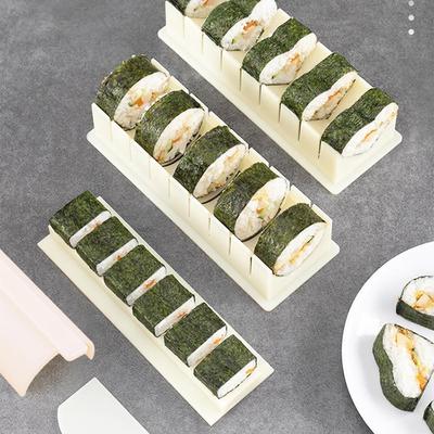 NEW Reusable Sushi Maker Equipment Kit Round Square Heart-shaped Kimbap Sushi Rolls Mold Sushi Making Tools Cake Roll Mold Tool