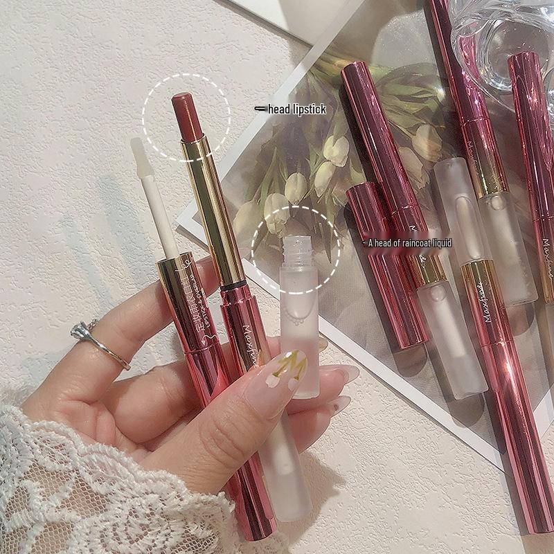 MAXFINE Langanhaltender Wasserdichter Lippenstift: Feuchtigkeitsspendender, Ölbeständiger, Nicht verblassender, Lippenformender Film.