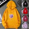 European and American Printed Hooded Long-sleeved Women's Sweater Large Size European Size Loose