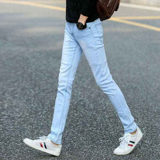Pánské džíny slim fit ve stylu Korean - Podzim/Jaro Jednobarevné