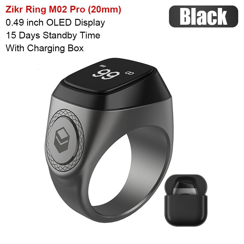 20mm Counter Smart Ring For iQibla Bluetooth Ring 5 Prayer Time Smart Tasbih Tally Counter Zinc Alloy Zikr Ring for Muslims Gift