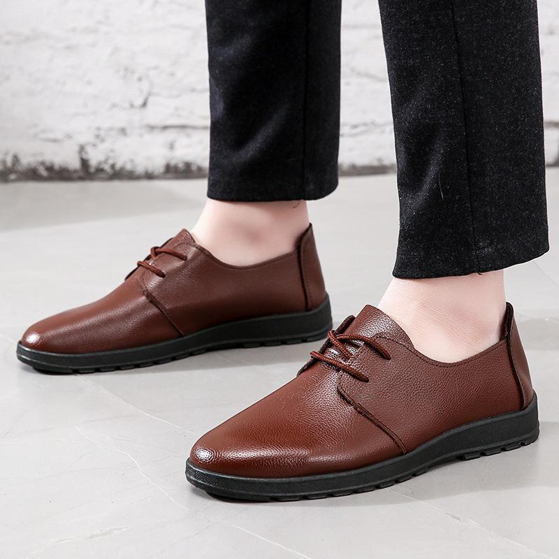 Men's Non-Slip Waterproof Leather Chef Shoes - Black Oil-Proof Kitchen Work Shoes