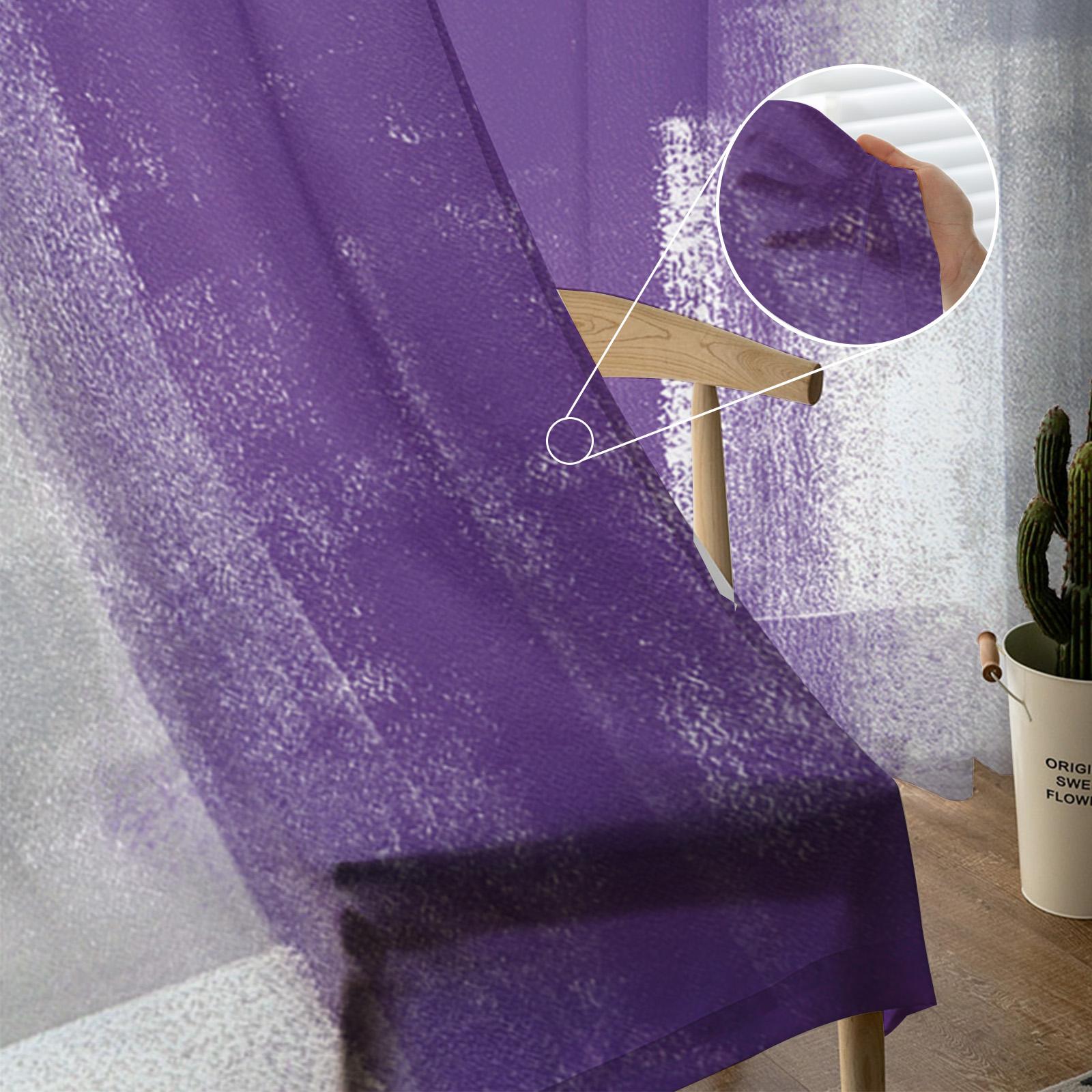 Фиолетовый Серый Абстрактная Художественная Текстура Вуаль Прозрачные Шторы Гостиная Окно — фото 5