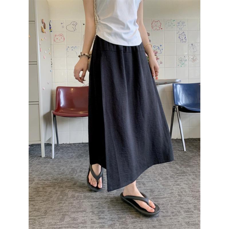 Large Size Women's Clothing Thin Sunscreen Culottes Women High Waist Split Legs Thick and Thin Eightnine Point Pants Skirt