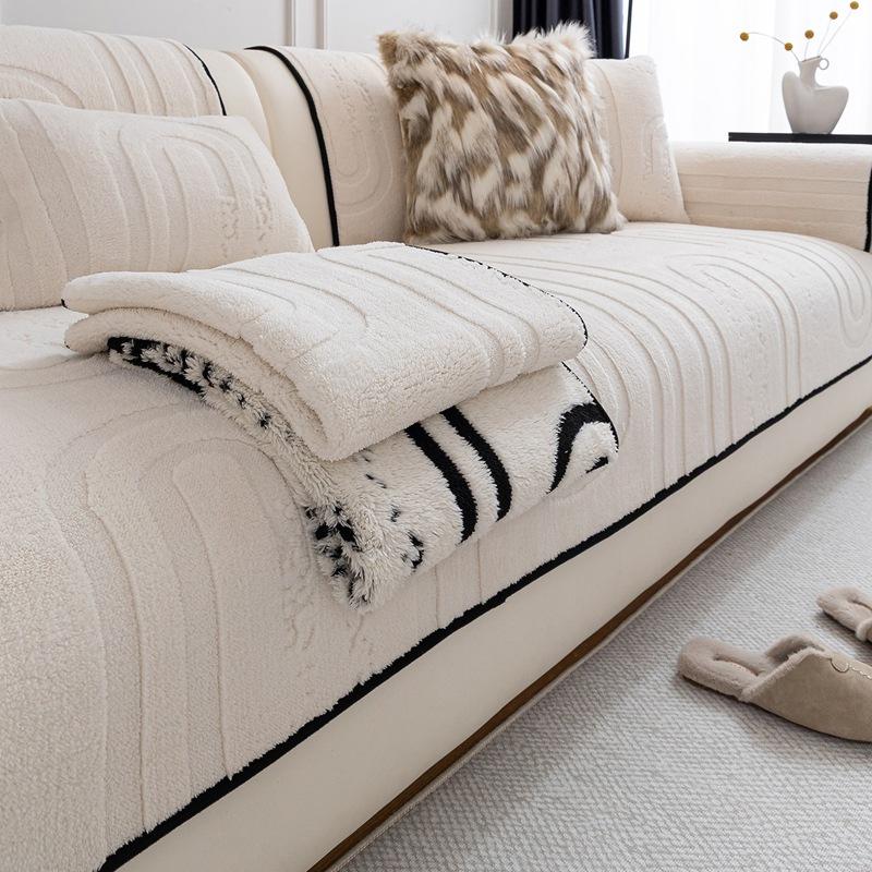 Autumn and Winter New Plush Sofa Cushion Anti Slip Comfortable Skin Friendly Cushion Simple Modern Living Room Sofa Cover Cloth