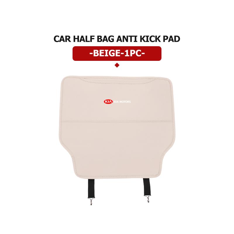 For KIA Leather Car Seat Back Protector Pad Anti Kick Mat Storage Pocket Interior Accessories Sorento Stinger Soul Spectra Niro
