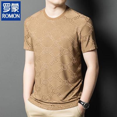 Men's 2026 Summer Ice Silk Jacquard T-shirt