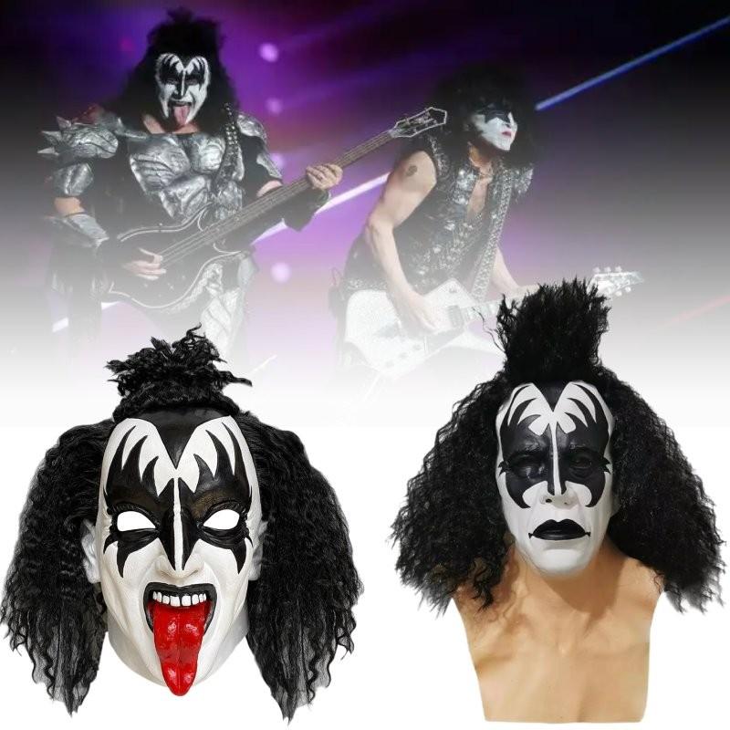 Gene Kiss Simmons Full Mask Rock Band Halloween Cosplay Props Material Latex