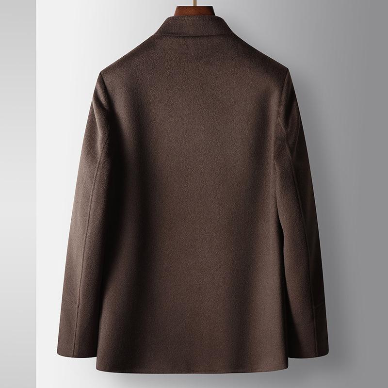 Autumn and Winter Chinese Stand-up Collar Youth Tang Suit Double-sided Woolen Casual Warm Jacket
