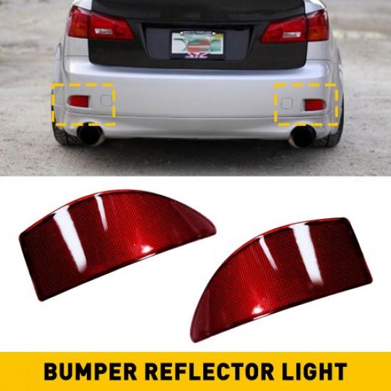 2PCS For 2006-13 Lexus IS350 IS250 Rear Bumper Tail Light LED Fog Lamp Reflector