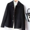 Abrigo de Otoño Invierno para mujer, cárdigan grueso con solapa de doble cara y un solo pecho, chaqueta holgada de manga larga con botones y bolsillos para mujer