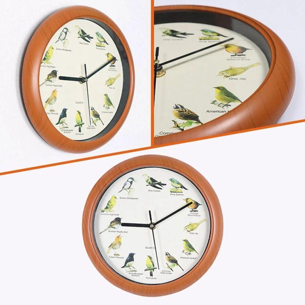 Round Wall Clock Minimalist Wall Hanging Clock Housewarming Gift Birdsong Alarm Clock Office