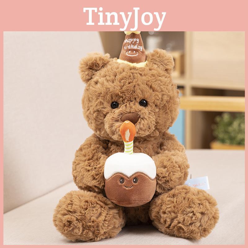 Cute Cake Bear Plush Toy Doll For Girls Soft Short Plush Stuffed Animal Birthday Gift