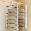 Non-Slip Folding Pants Rack with Multi-Layer Clips for Household Wardrobe Storage