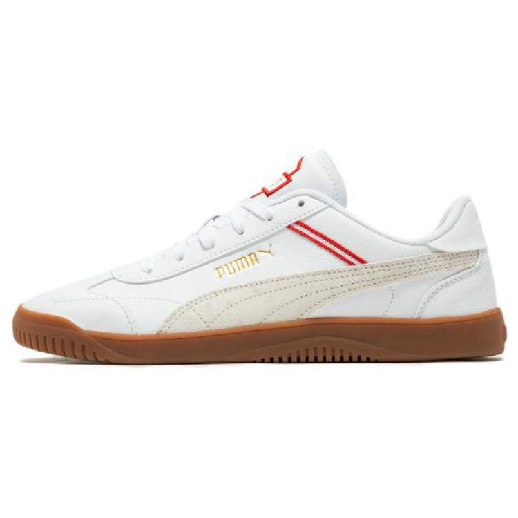 Puma Club 5V5 Retro Round Toe Lace-Up Low-Top Sneakers Unisex Sneakers White 392496-01