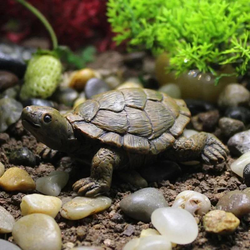 Resin Simulation Small Turtle Craft Micro Landscape Gardening Balcony Flower Pot Decoration Succulent Jewelry Home Decoration