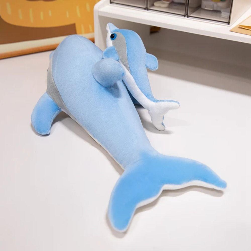 PP Cotton Blue Dolphin Plush Toys Marine Life Dolphin Sofa Pillow  Boys Girls