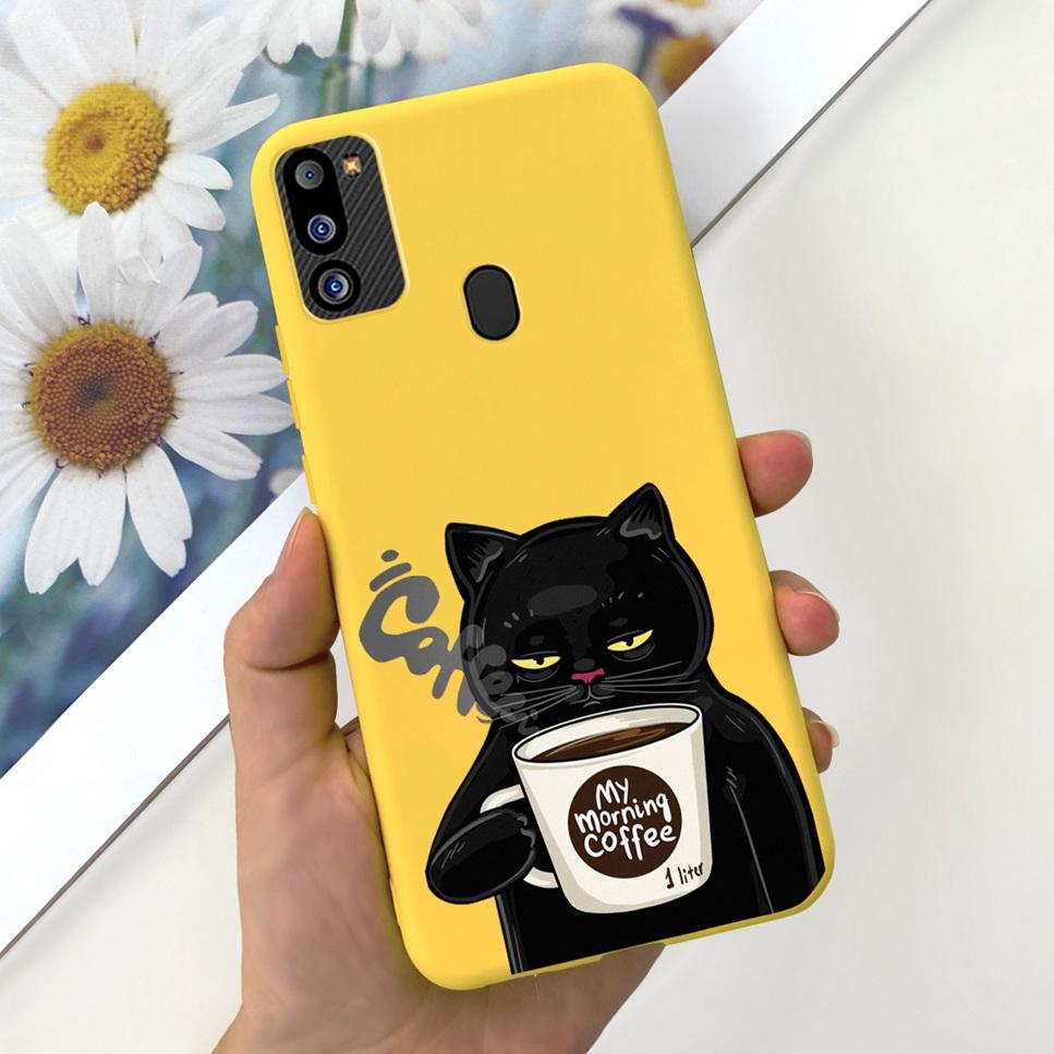 For Samsung Galaxy M21 2021 Case Cute Cat Fashion Girl Soft Silicone Cover For Samsung M21 2021 SM-M215G Bumper Phone Case Funda