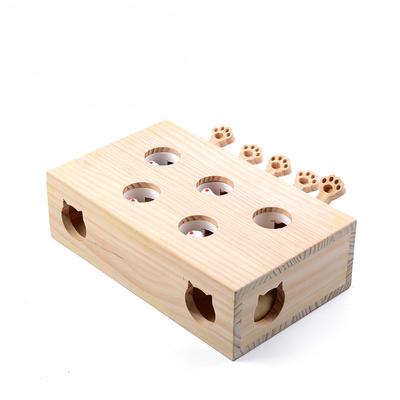 Kedi Malzemeleri Kedi Nanesi Oyuncakları Masif Ahşap Whack-a-mole Kedi Oyuncakları İnteraktif Komik Kedi Oyuncakları Evcil Hayvan Malzemeleri