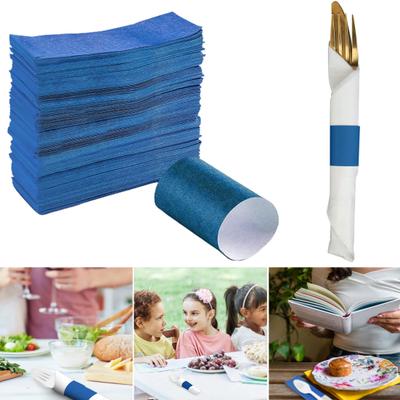 100PCS Napkin Ring Self-adhesive Strong Stickness Tightly Wraps Elegant Napkin Ring