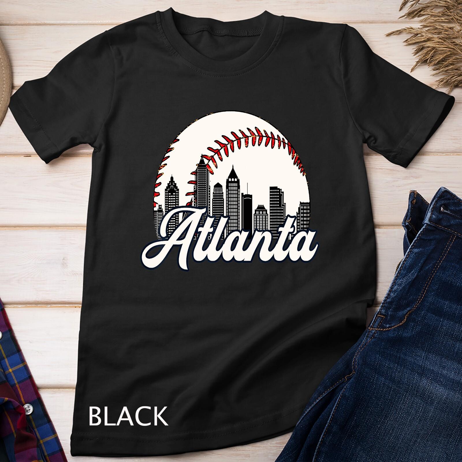 Atlanta Baseball Skyline Atlanta Cityscape T-Shirt Mens Womens Tees Top Unisex T-Shirt Mens Womens Tees Top 4XL