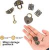 2er-Set Antik-Bronze Riegelverschluss 27 x 30 mm Riegelverschluss Mini-Boxscharniere und Liebesschlösser mit Schlüsseln Dekorative Schloss schnalle mit Schrauben für Schmuck Woo