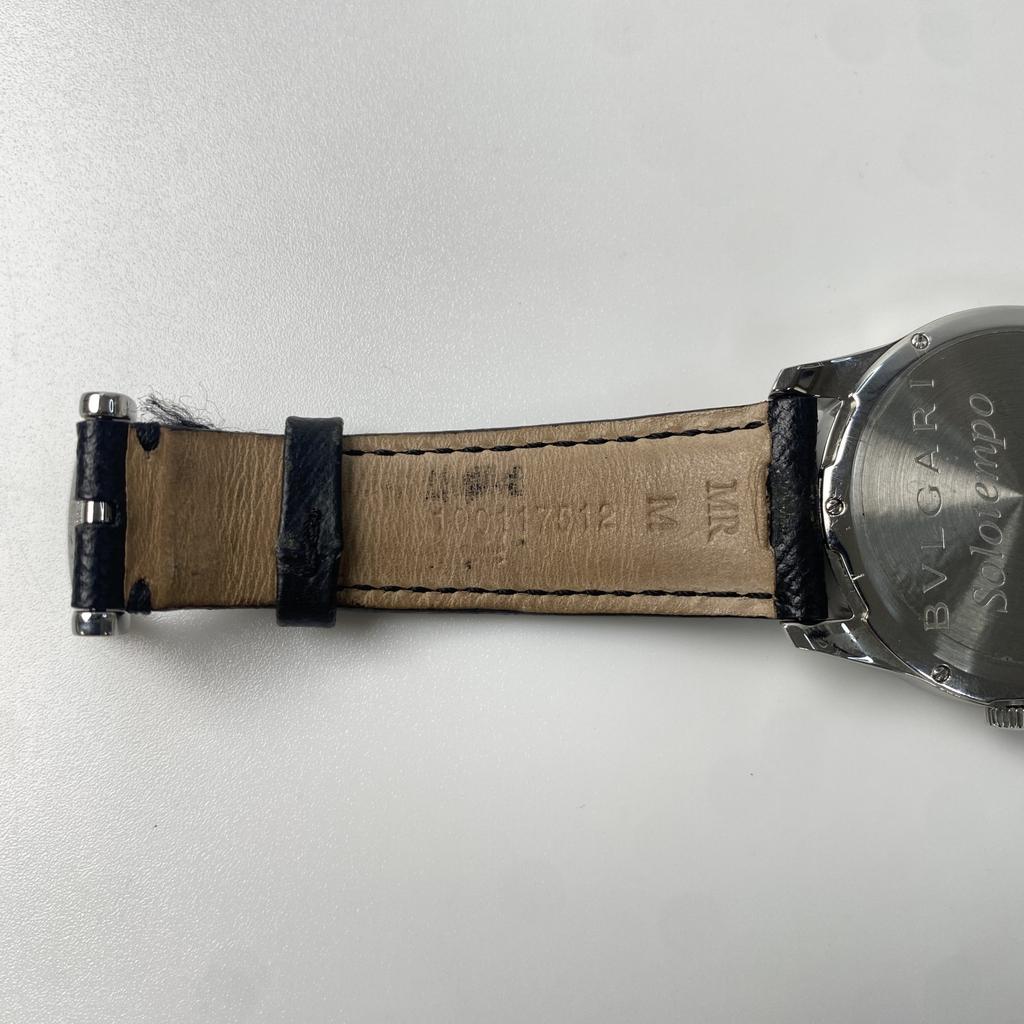 Gebrauchte BVLGARIUhren schwarz/Silber Edelstahl/Leder Herren