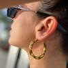 Youthway Fashionable Stainless Steel Hoop Earrings 18K PVD Gold Plated C-Shaped Minimalist Jewelry For Women 2025