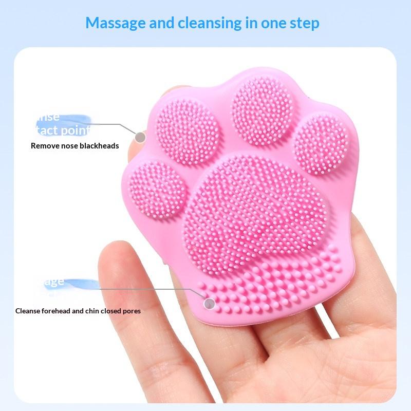 1Pcs Cat Paw Silicone Facial Cleansing Brush Soft Elastic Face Scrubber Deep Pore Exfoliating Makeup Brush Skin Care Beauty Tool